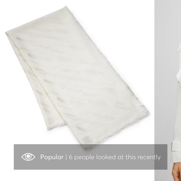 NWT: SQUARE SCARF IN MODAL AND WOOL WITH SIGNATURE JACQUARD - Picture 2 of 10